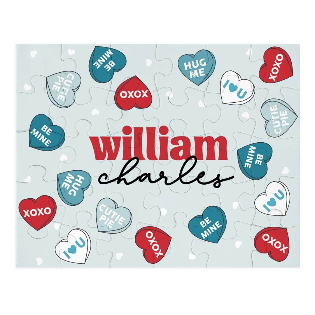 Kids Personalized 30 Piece Puzzle | Candy Crush Blue | Caden Lane