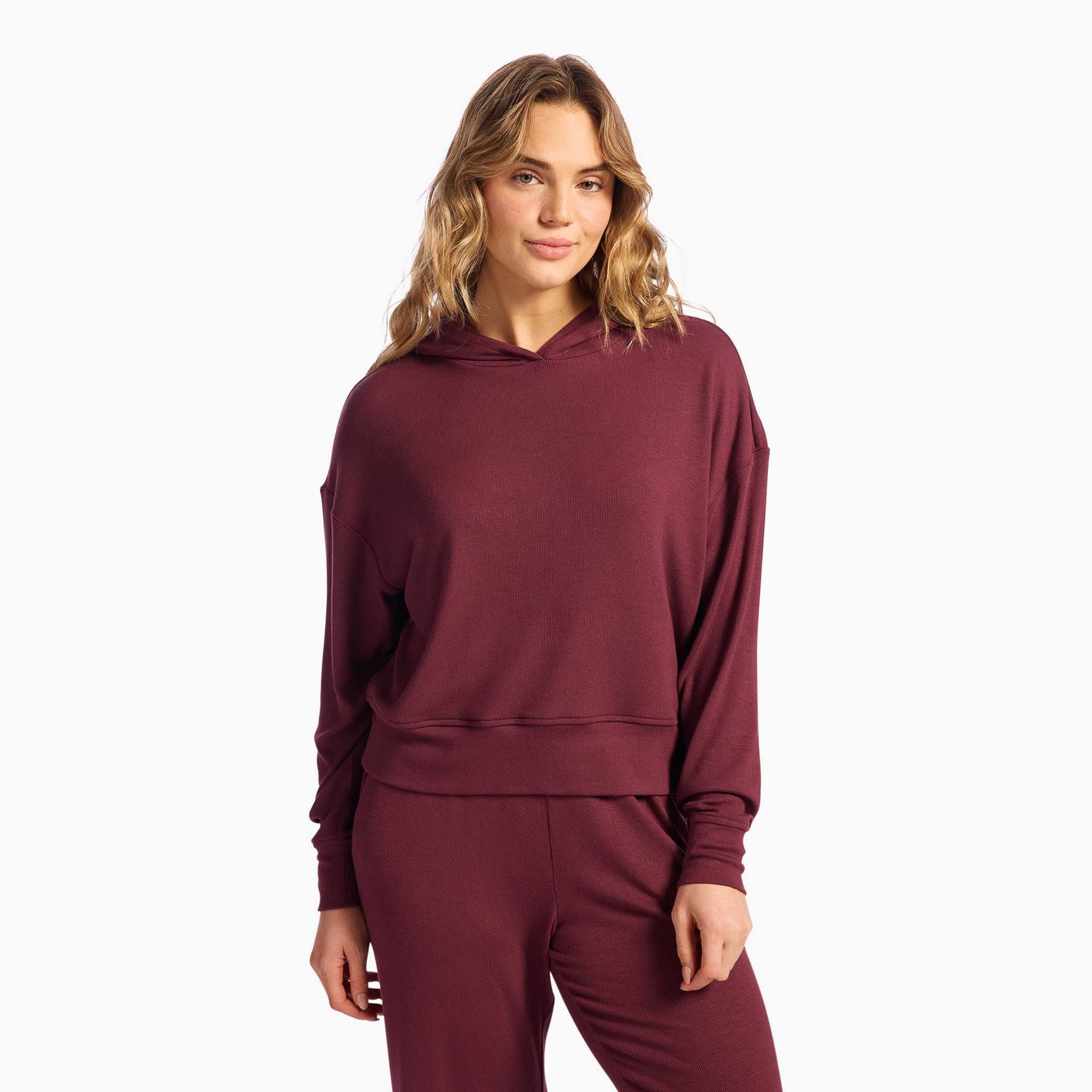 Slinky Rib Hoodie | Merlot | Nuuds US