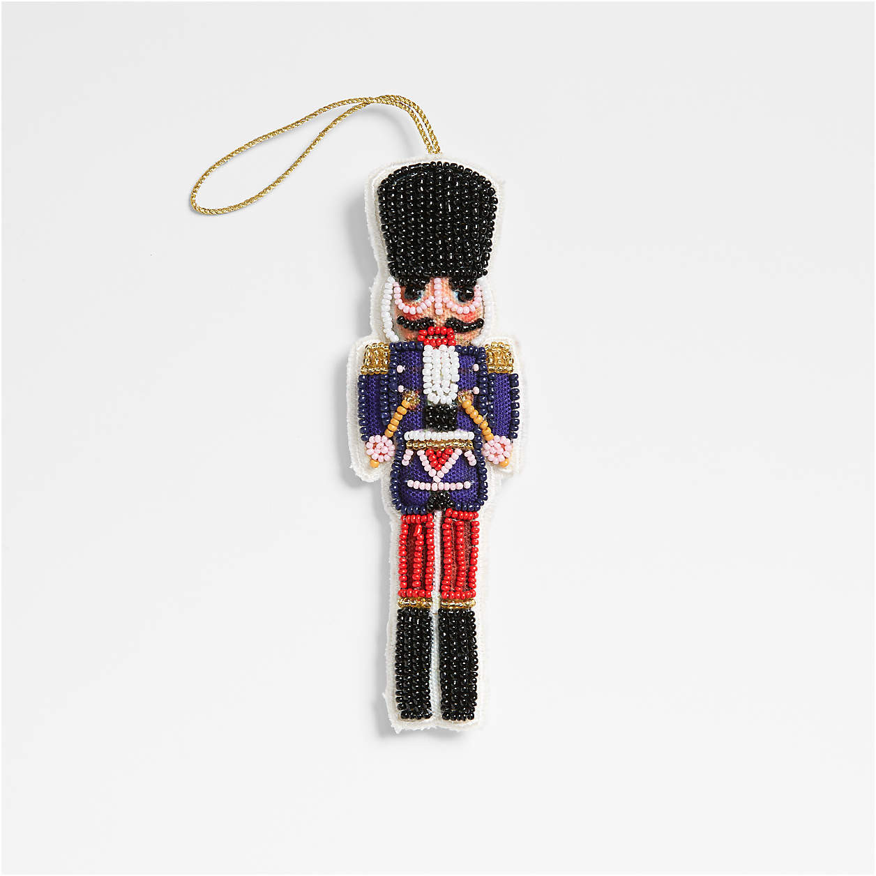 Beaded Nutcracker Christmas Tree Ornament | Crate & Barrel | Crate & Barrel