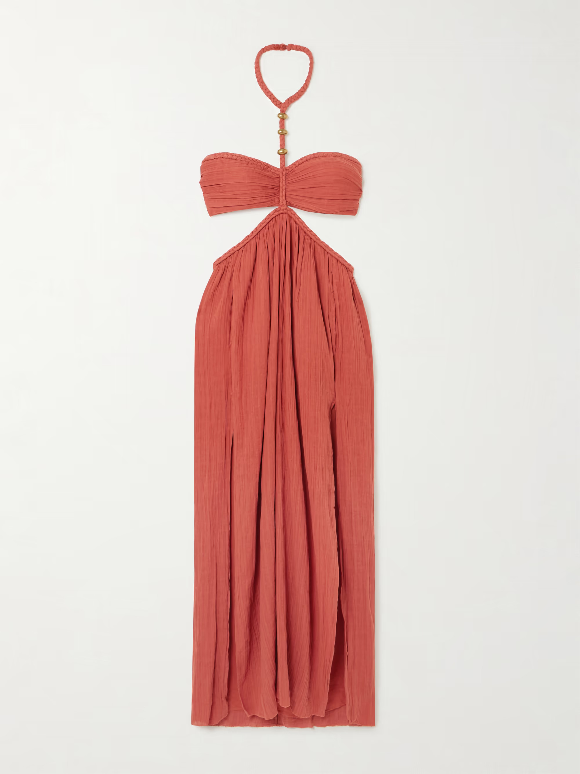 Justine embellished cutout cotton-gauze halterneck maxi dress | NET-A-PORTER (UK & EU)
