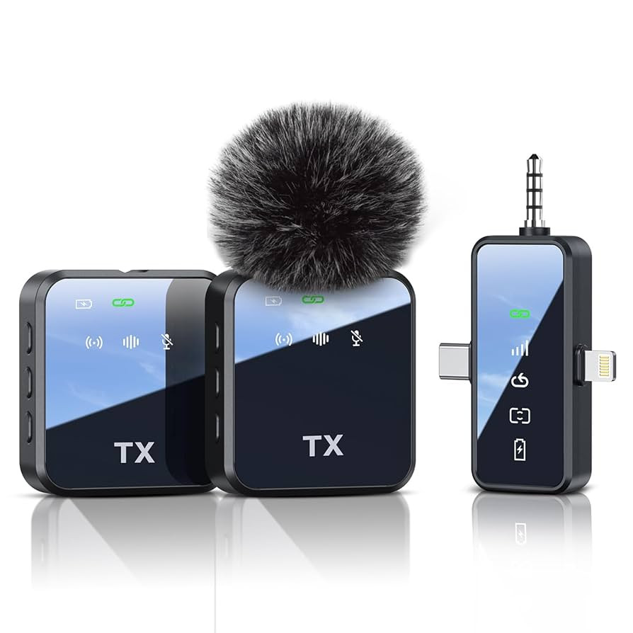 PQRQP 3 in 1 Microphone for iPhone/Android/Camera, Wireless Lavalier Microphone, 328ft Transmissi... | Amazon (US)
