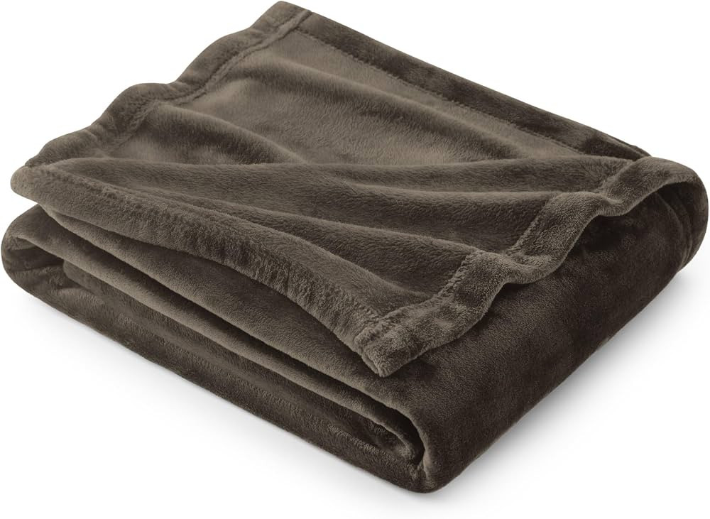Bedsure GentleSoft Fleece Blanket Twin Size Brown - 300GSM Lightweight Plush Fuzzy Cozy Soft Warm Blanket for Bed, Sofa, Couch, Travel, Camping, 60x80 inches | Amazon (US)