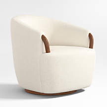 Rapallo Wood Swivel Accent Chair + Reviews | Crate & Barrel | Crate & Barrel