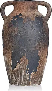 Rustic Ceramic Vase with Handles - 8.7 Inch Terracotta Wabi Sabi Decorative Flower Vase for Home ... | Amazon (US)
