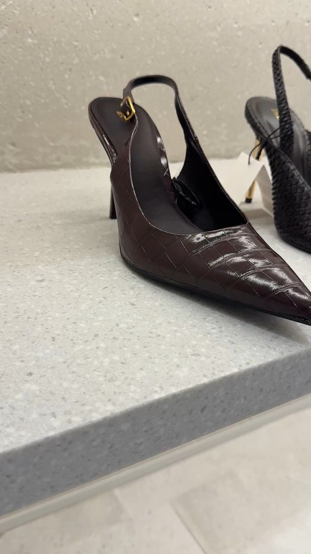 Crocodile and snake skin effect slingback heel find!

#LTKootd