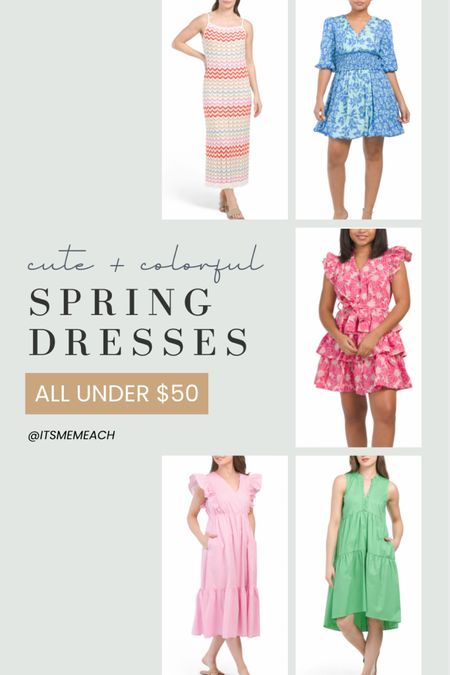 I’ve been finding SO many cute spring clothes for our upcoming vacation at Marshalls and TJMaxx, and that includes spring dresses. Sadly, I can’t always find what I buy in store online. BUT there are still so many great options online, so I figured I’d show you all some of my favorites. These are definitely more casual dresses, but you can totally dress them up for work, church, even a more low key wedding. And the best part is that they’re all under $50!!! 🙌🏼 Click to shop before they sell out (their online inventory seems to move quickly).

#LTKSeasonal #LTKtravel #LTKfindsunder50