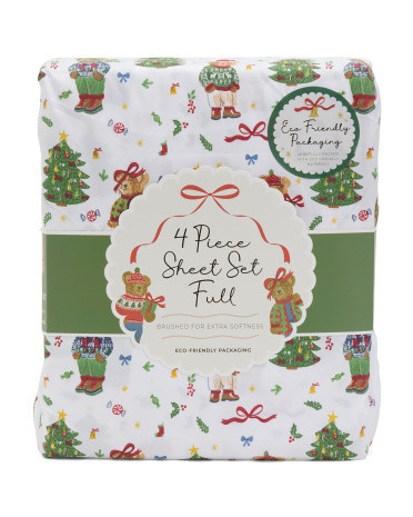 Classic Christmas Teddy Sheet Set | Bed & Bath | Marshalls | Marshalls
