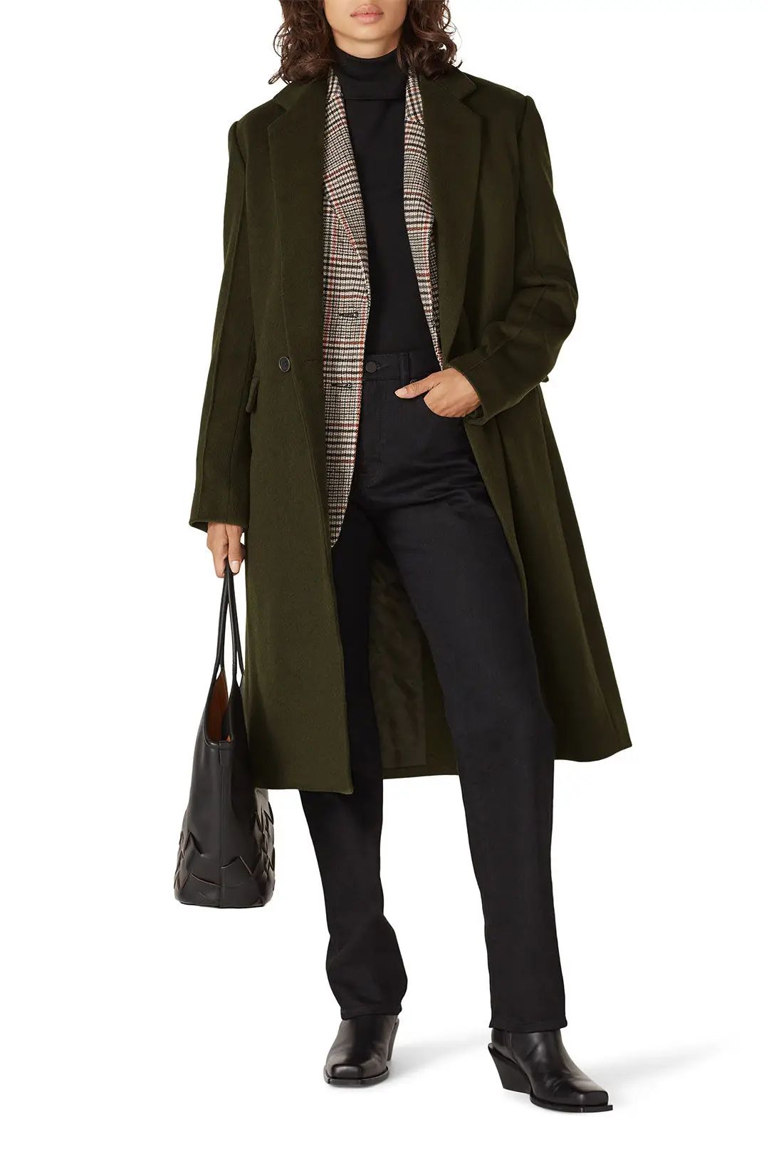 Derek Lam Collective Dark Green Oversized Coat | Rent The Runway