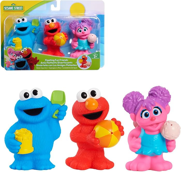 Sesame Street Floating Fun Friends 3-Piece Set Water Squirters Bath and Pool Toys, Kids Toys for ... | Amazon (US)