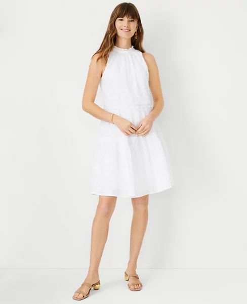 Floral Clip Ruffle Tiered Shift Dress | Ann Taylor (US)