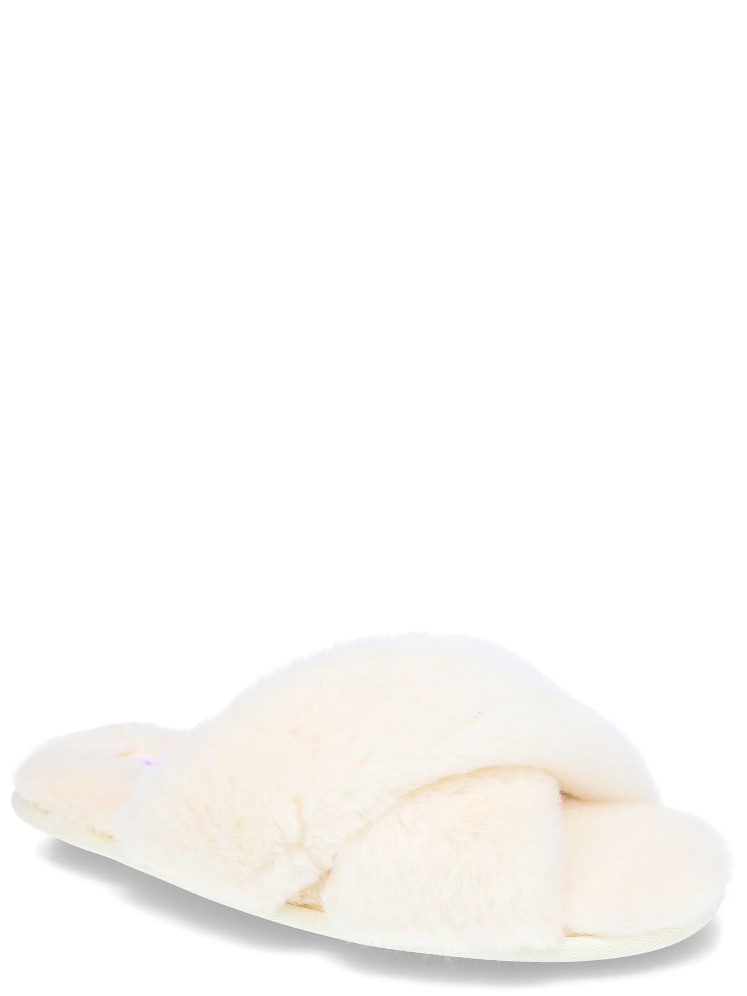 Joyspun Women's Faux Fur X-Band Slippers | Walmart (US)