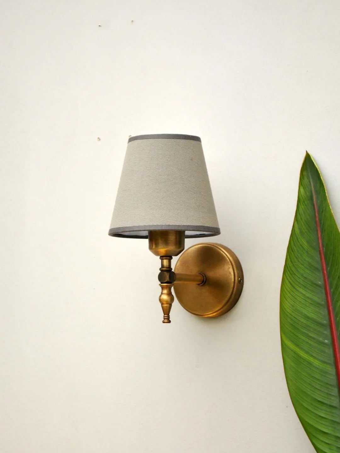 Vintage Gold Wall Sconce With Fabric Lampshade – Antique Brass Wall Light – Hardwired E14 Bed... | Etsy (US)