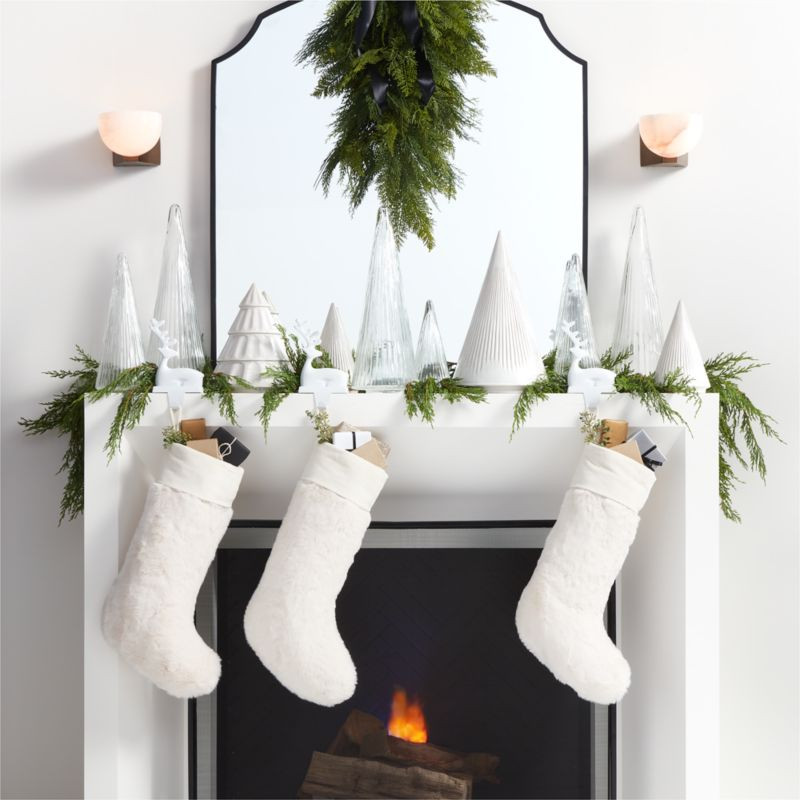 Decor Set: White and Green Mantel | Crate & Barrel | Crate & Barrel