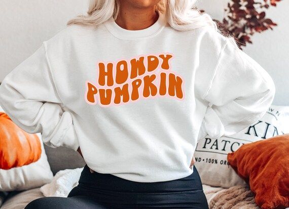 Howdy Pumpkin Fall Oversized Sweatshirt - Etsy | Etsy (US)