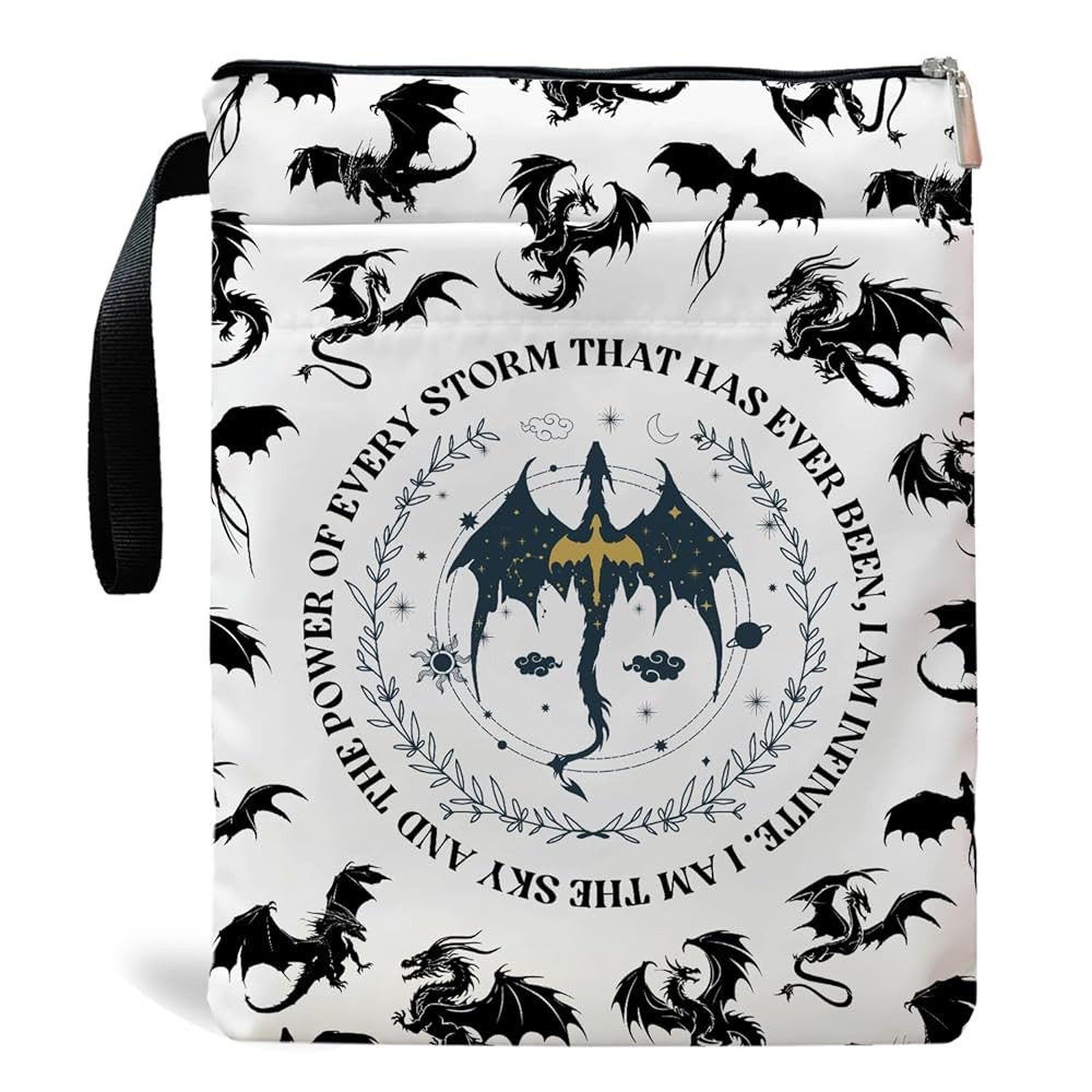 Romantasy Dark Academia Dragons Book Sleeve, Fantasy Novel Reader, Dragons Lovers Book Gift (Beig... | Amazon (US)