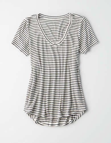 AE Soft & Sexy Favorite T-Shirt, Cream | American Eagle Outfitters (US & CA)