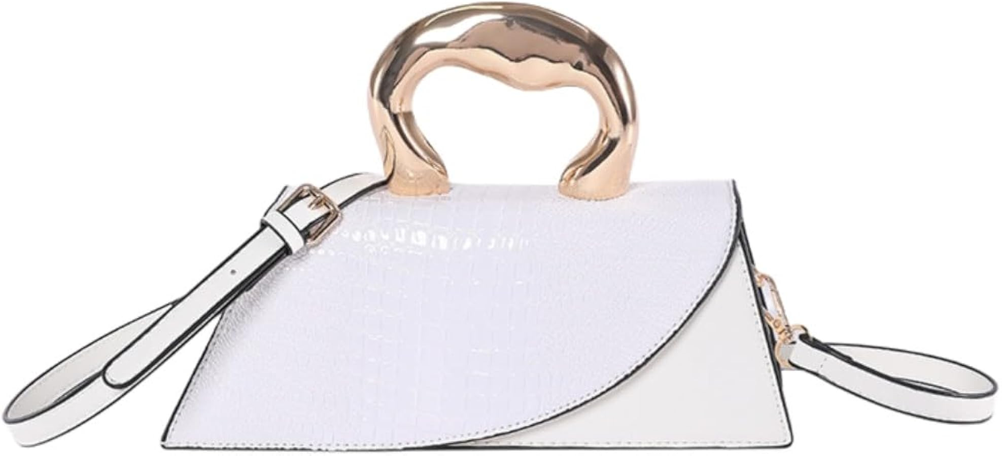 Women Vegan Leather Evening Handbag Crocodile Pattern Handle Clutch Purse Cross Body Envelope Bag | Amazon (US)
