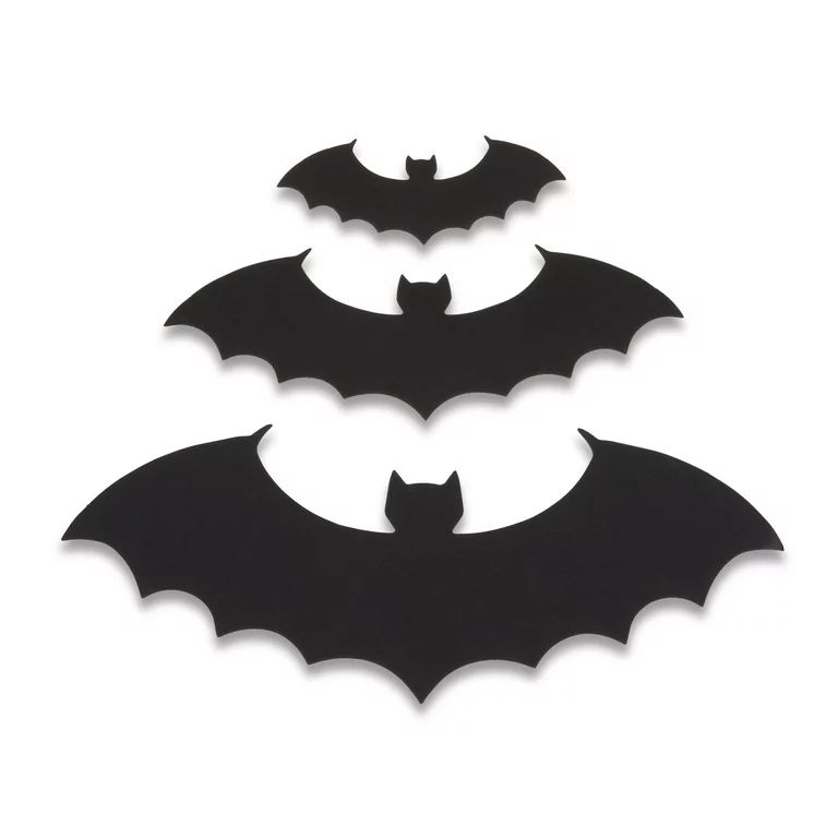 Halloween Bat Paper Cutouts Indoor Decor, Adult, 11" x 4.25",  8" x 2.75", and 4.5" x 2", 12 Coun... | Walmart (US)