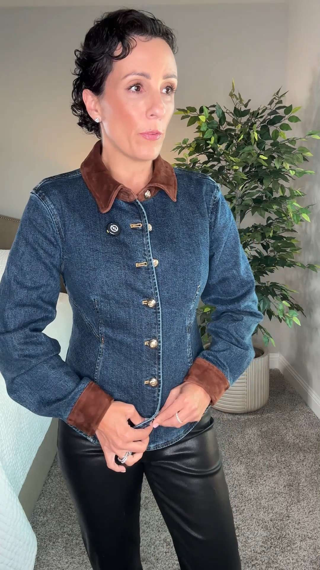 This chocolate brown suede jacket fits so beautifully through the body. The sleeves hit just right, and when buttoned, it creates a slim, elongating line that feels very polished. I love that it works both ways, wear it open like a jacket or buttoned up like a shirt. Such a unique, elevated staple. 

 #LTKgrwm #LTKootd #LTKPetite