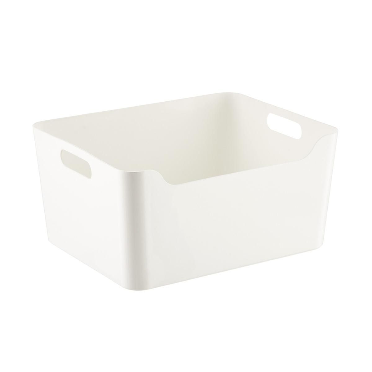 Large Plastic Storage Bin w/Handles White | The Container Store