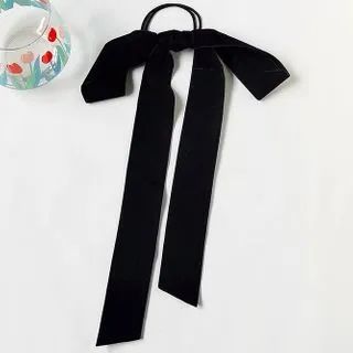 Ribbon Hair Tie Black - One Size | YesStyle Global