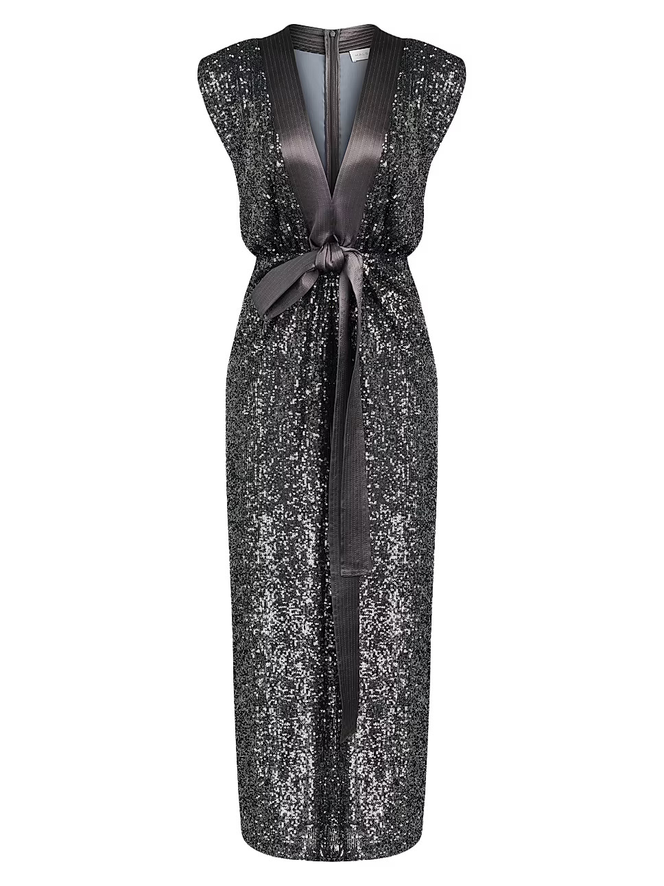 Halston Ranae Sequin-Embellished V-Neck Midi-Dress | Saks Fifth Avenue