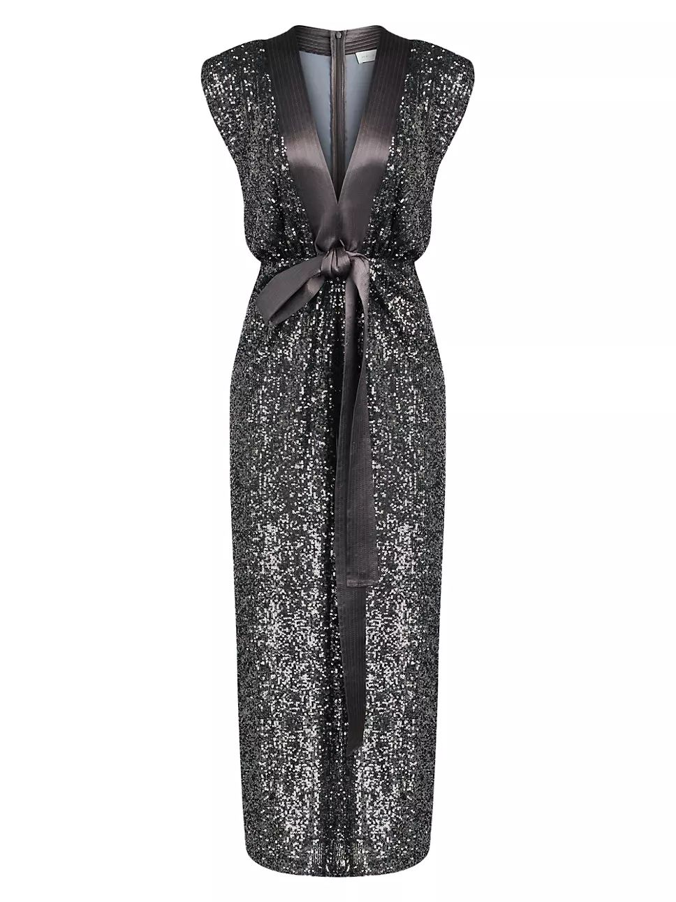 Halston Ranae Sequin-Embellished V-Neck Midi-Dress | Saks Fifth Avenue