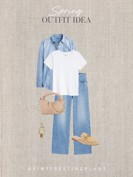 Spring outfit. Denim on denim outfit.

#LTKshoecrush #LTKitbag #LTKover40