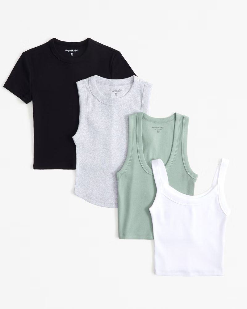 4-Pack Essential Rib Tops | Abercrombie & Fitch (US)
