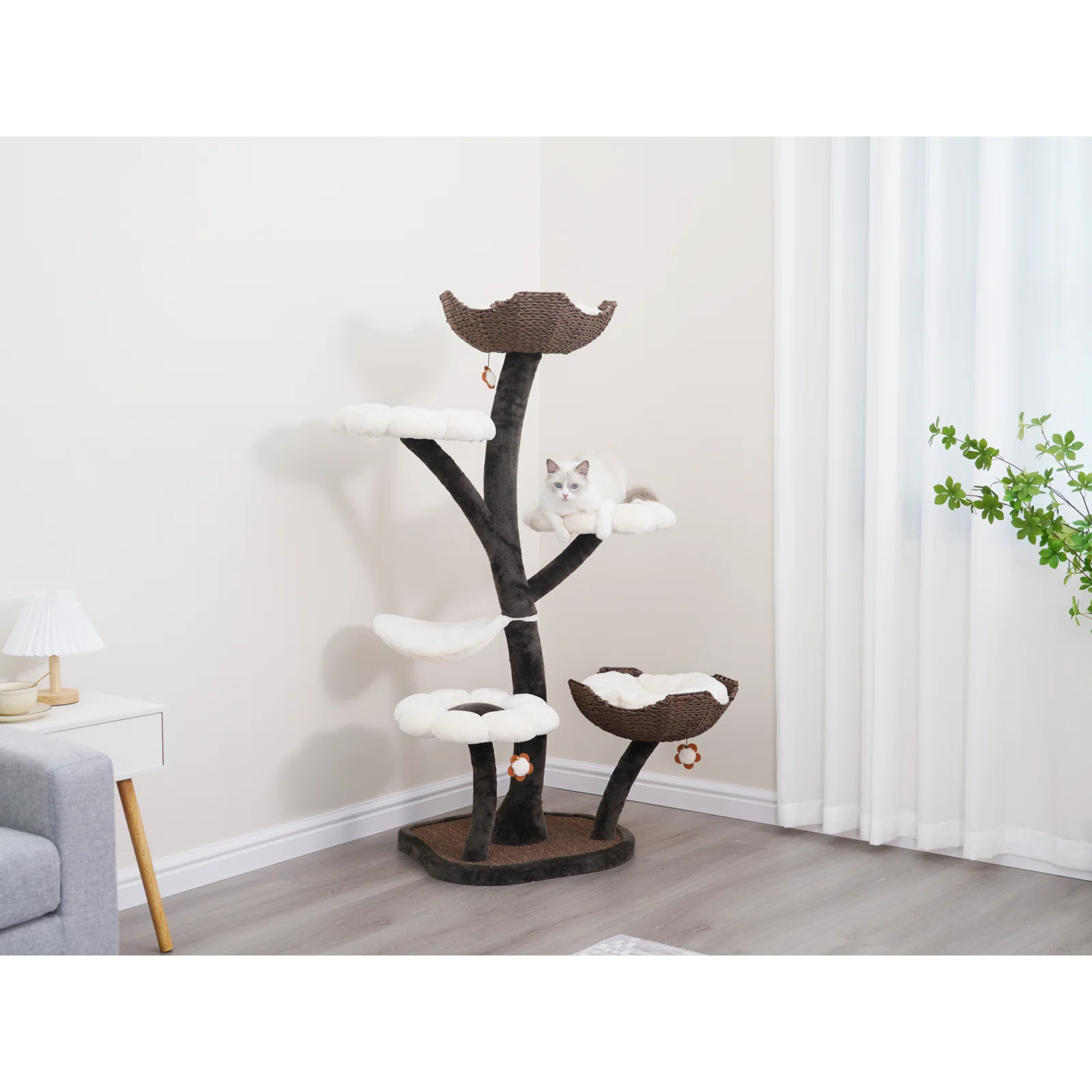 Catry 59" Floral Cat Tree with Scratching Post | Wayfair North America