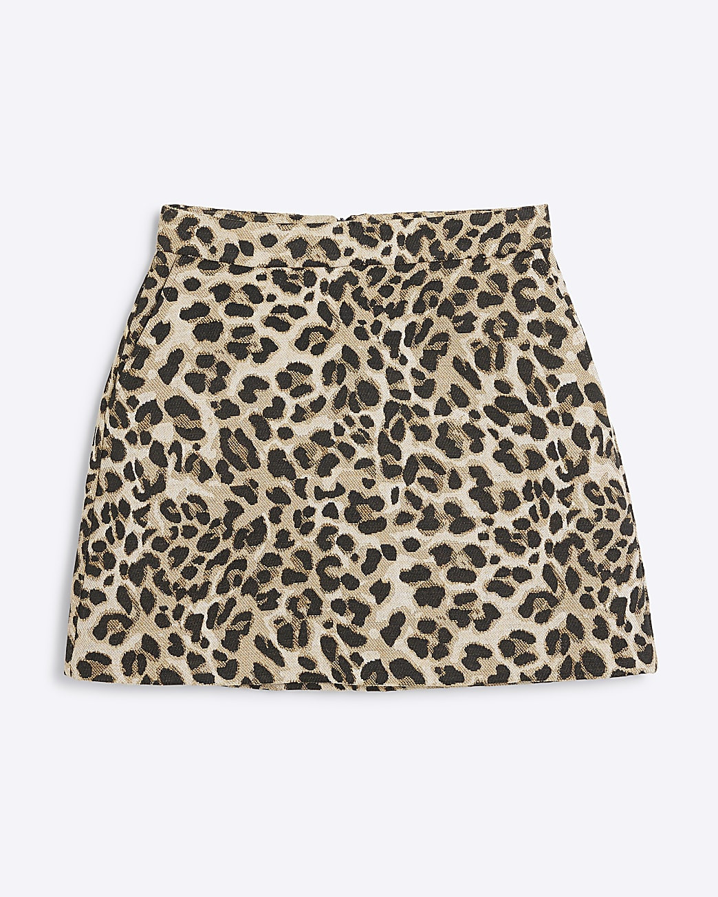 Brown Leopard Structured Mini Skirt | River Island (UK & IE)