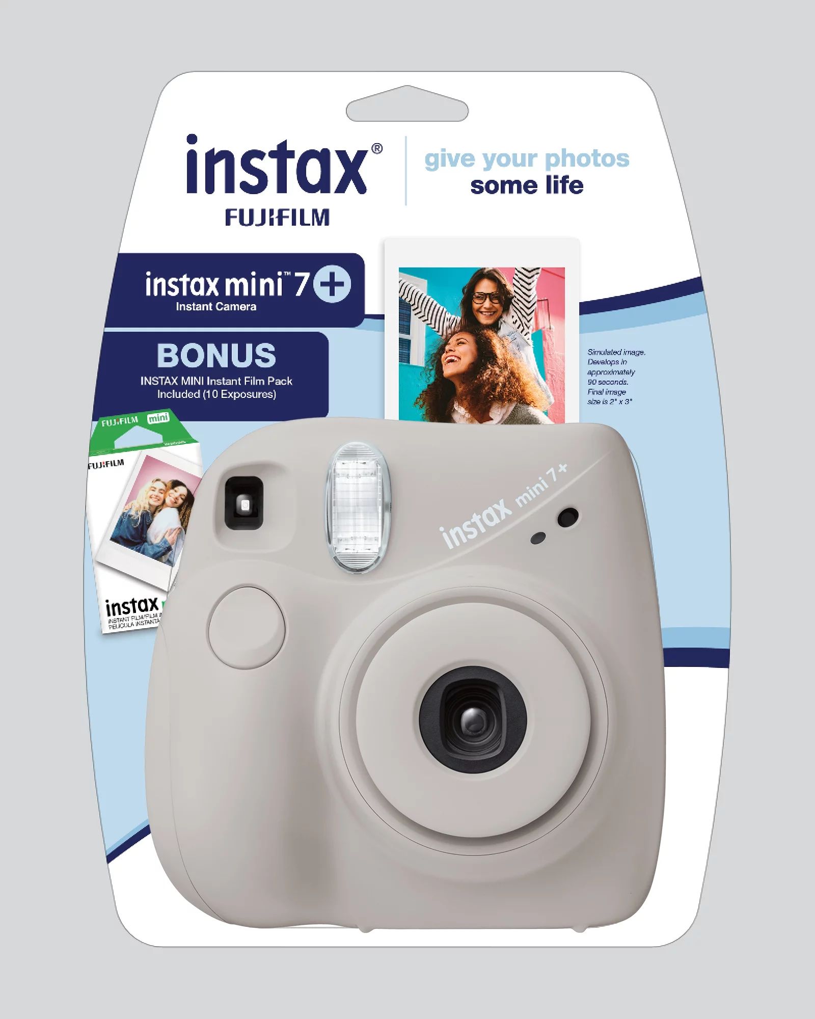 Fujifilm INSTAX Mini 7+ Exclusive Blister Bundle with Bonus Pack of Film (10-pack Mini Film), Gra... | Walmart (US)