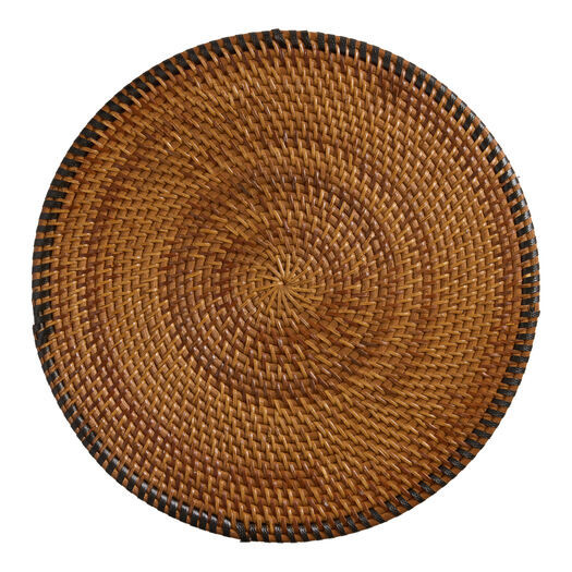 Round Honey and Black Rattan Placemat by World Market | World Market