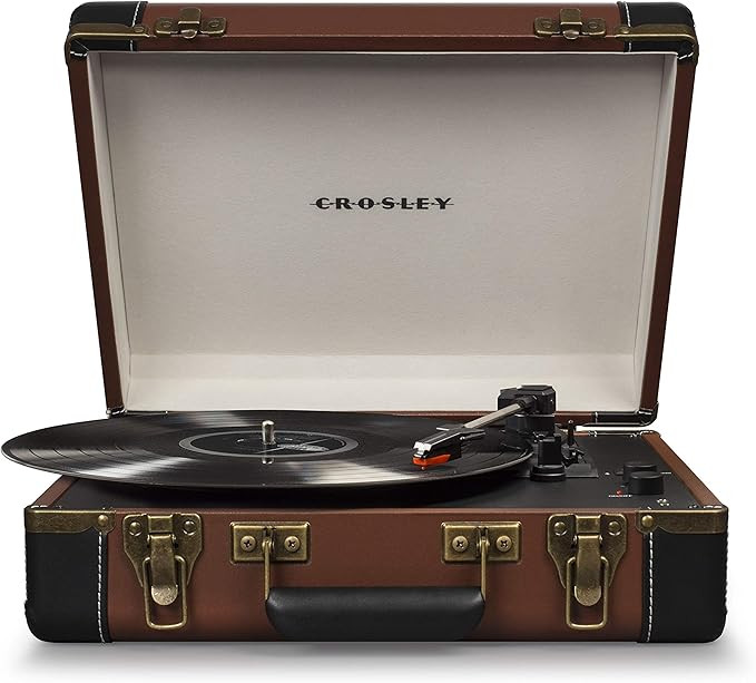 Crosley CR6019D-BR Executive Portable USB Turntable with Bluetooth, Brown | Amazon (US)