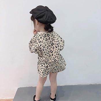 MYGBCPJS Little Girl 2Pcs Summer Top +Shorts Kids Leopard Short Sleeve Outfit Set | Amazon (US)