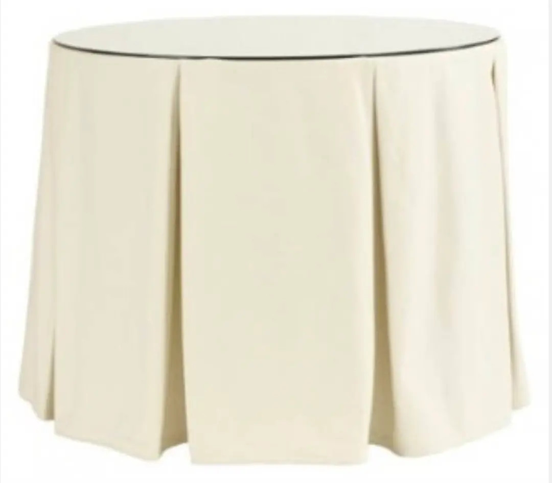 Round Table Skirt Pleated Box Pleats White, Ivory, Navy, Pink or Any Color Table Skirt Round Tabl... | Etsy (US)