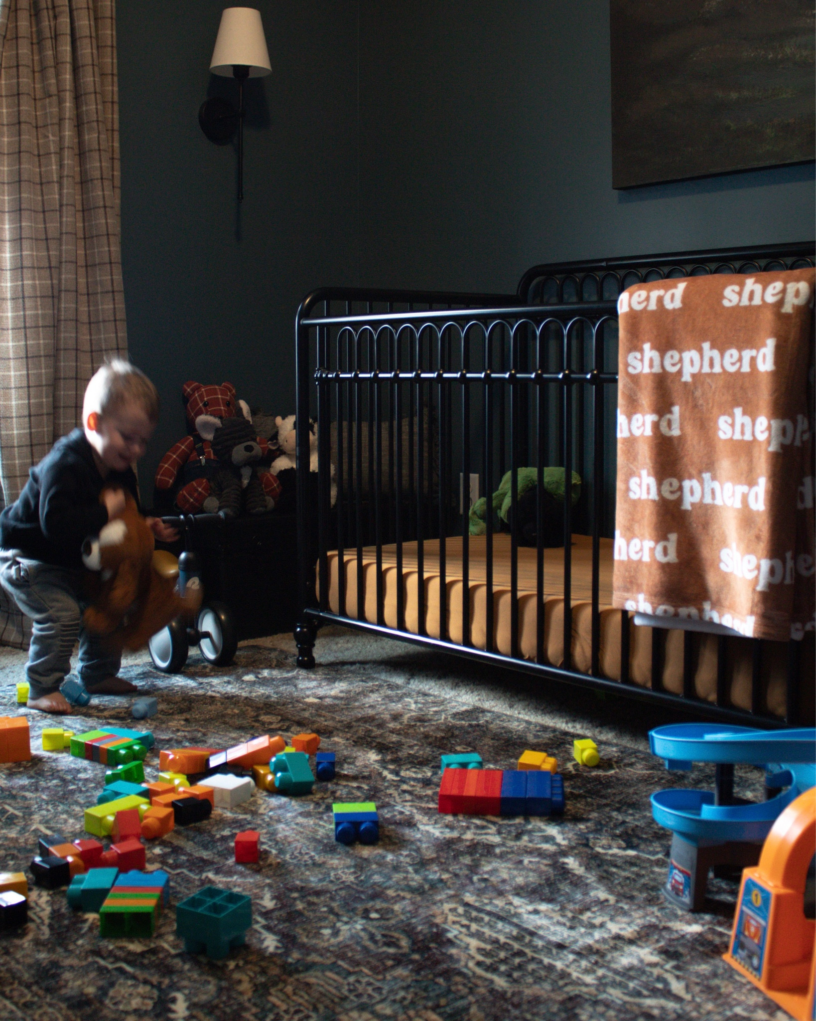 Navy blue nursery. Baby joy nursery. Boy toddler room. Traditional boy bedroom. Dark and moody nursery. Personalized gifts. Toys for 2 year olds 

#LTKbaby #LTKhome #LTKkids