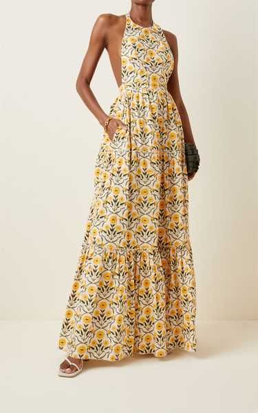 Naranja Floral Cotton Poplin Maxi Halter Dress | Moda Operandi (Global)