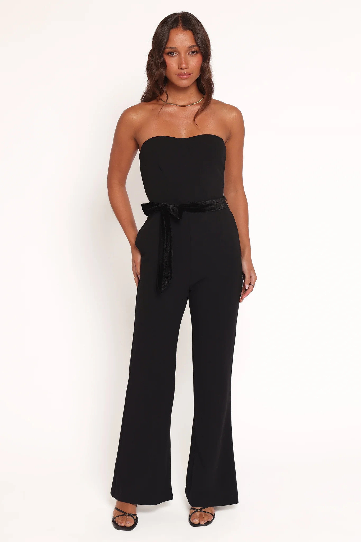 Cameron Strapless Jumpsuit - Black | Petal & Pup (US)