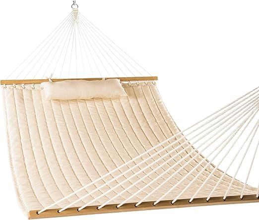 Lazy Daze Hammocks 55" Double Quilted Fabric Hammock with Spreader Bars and Detachable Pillow, 2 ... | Amazon (US)