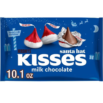 HERSHEY'S Kisses Christmas Milk Chocolate Santa Hat Candy - 10.1oz | Target