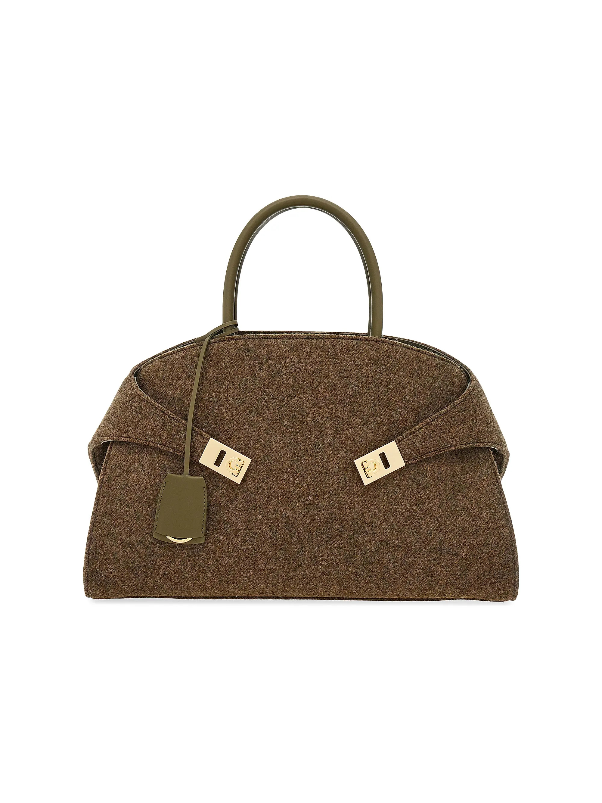 FERRAGAMOMedium Hug Wool Top Handle Bag | Saks Fifth Avenue