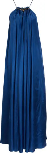 Aster Gathered Bead Silk Maxi Dress | Nordstrom
