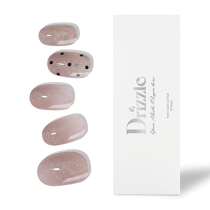 Drizzle Semi Cured Gel Nail Strips, Real Nail Polish Art Stickers (UV/LED Light Required), Glossy... | Amazon (US)