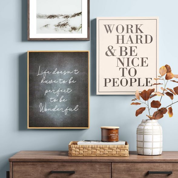 16" x 20" Work Hard and Be Nice Unframed Wall Canvas - Threshold™ | Target