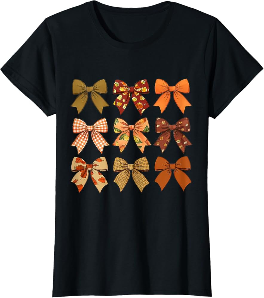 Retro Fall Pumpkin Bow, Fall Coquette Bow, Autumn Pumpkin T-Shirt | Amazon (US)