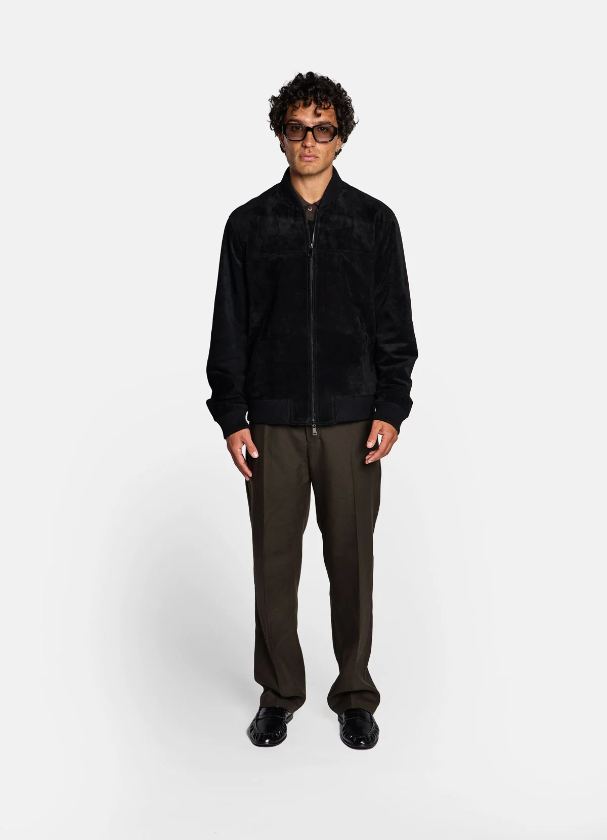 Black Suede Bomber Jacket - Men\u2019s Fit | DE SAVARY LONDON