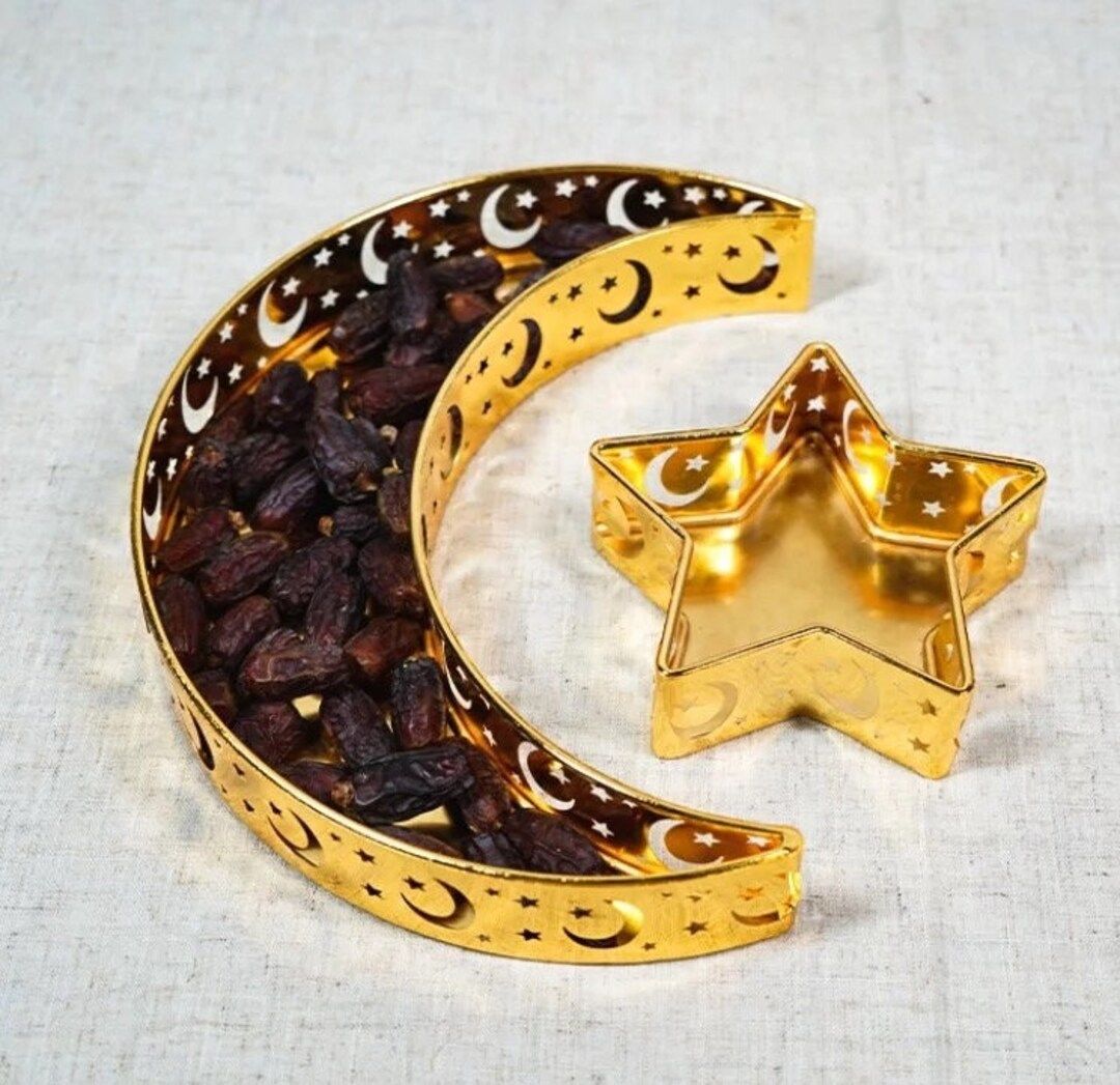 Ramadan Eid Mubarak Decorations Gold Tray Table Decorations Dessert Pastry Party Date Serving Tra... | Etsy (UK)