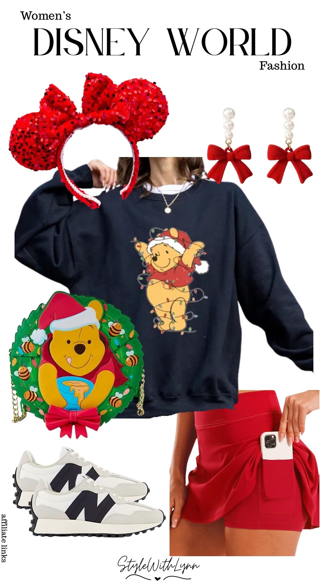 This Winnie the Pooh Christmas sweatshirt paired with the cutest red skirt and sparkly Minnie ears is the perfect cozy-meets-festive look for Mickey’s Very Merry Christmas Party or a park day full of treats and parades. 🍯❤️
Comfortable New Balance sneakers, statement bow earrings, and the most adorable Pooh holiday Loungefly bag pull the whole outfit together!
Everything is linked for easy shopping 💫

Disney Christmas outfit | women’s Disney World fashion | holiday park outfit | Winnie the Pooh Christmas sweater | Minnie ears outfit | red bow skirt outfit | comfy Disney sneakers | Disney holiday style inspo | Christmas at Magic Kingdom outfits

#LTKootd #LTKSeasonal #LTKHoliday