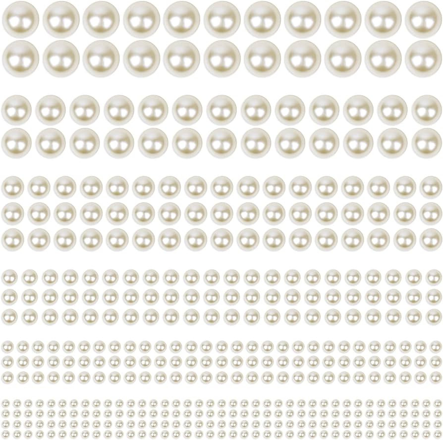1980Pcs Self Adhesive Pearl Stickers, Shynek Pearls Sticker Gems for Hair, Face, Makeup, Eye, Nai... | Amazon (US)